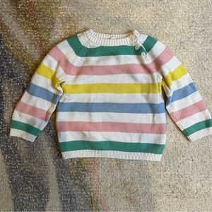 Pastel Stripe Sweater - EUC, 12m